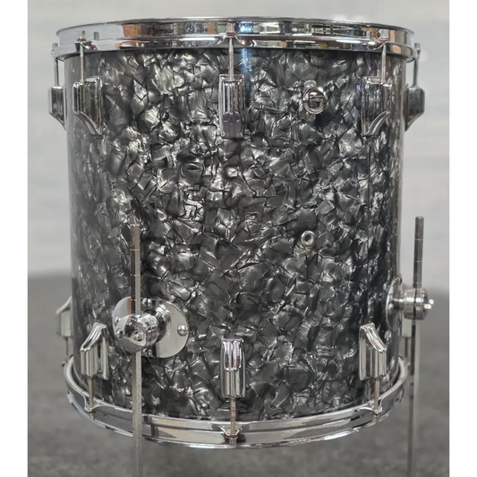 Used Vintage '60s Rogers Floor Tom Black Diamond Pearl 16x16 - Fair - Drum Center Of Portsmouth