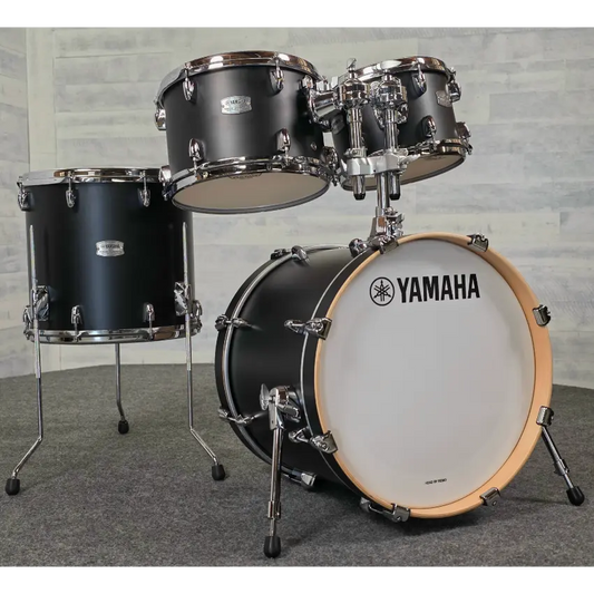 Used Yamaha Tour Custom 4pc Drum Set Licorice Satin - Very Good - Drum Center Of Portsmouth