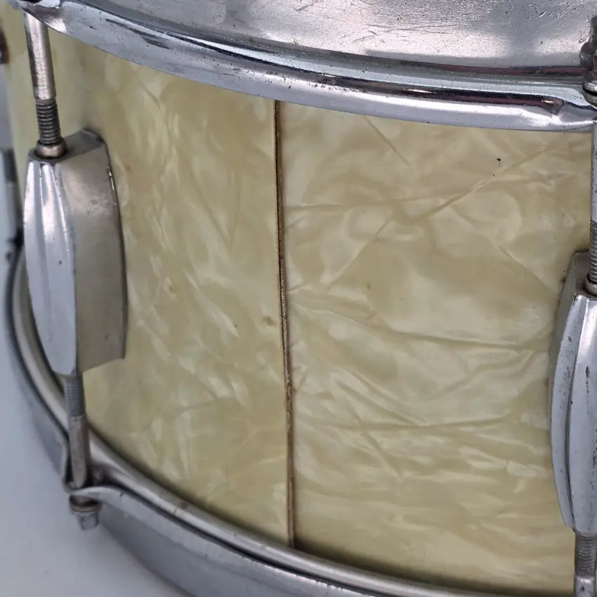 Used Vintage Slingerland Radio King Snare Drum 14x6.5 White Marine Pearl - Good - Drum Center Of Portsmouth