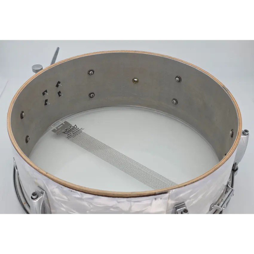 Used Vintage Gretsch Dixieland Snare Drum 14x5 White Marine Pearl - Good - Drum Center Of Portsmouth