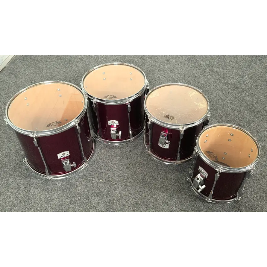 Used Tama Rockstar DX 9pc Drum Set Dark Red MIJ - Good - Drum Center Of Portsmouth