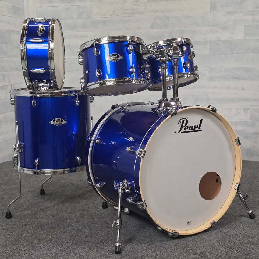 Used Pearl Export 5pc Drum Set High Voltage Blue - Very Good - Drum Center Of Portsmouth
