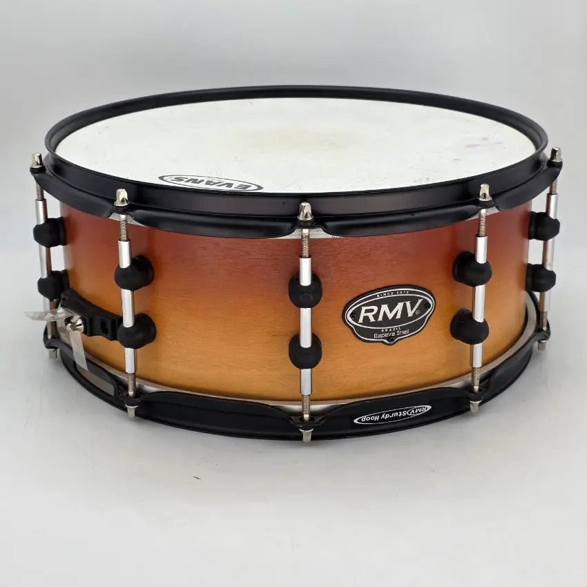 Used RMV Snare Drum 14x5.5 Orange to Natural Burst w/Black Hardware - Good - Drum Center Of Portsmouth