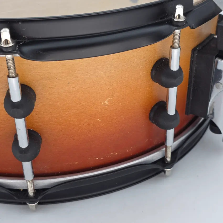 Used RMV Snare Drum 14x5.5 Orange to Natural Burst w/Black Hardware - Good - Drum Center Of Portsmouth