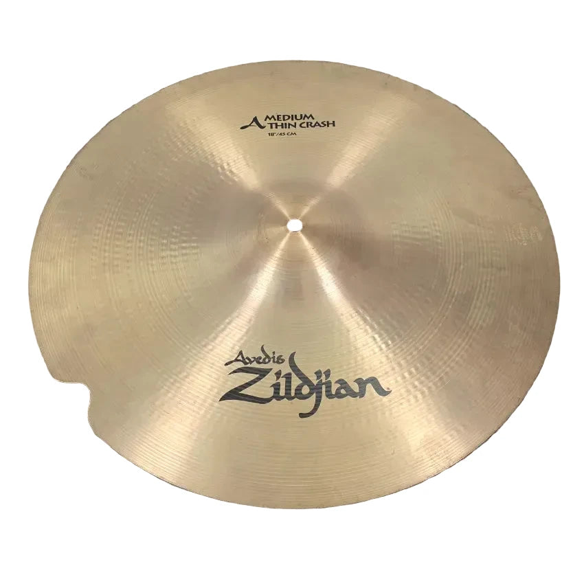 Used Zildjian A Medium Thin Crash Cymbal 18" Repaired - Good - Drum Center Of Portsmouth