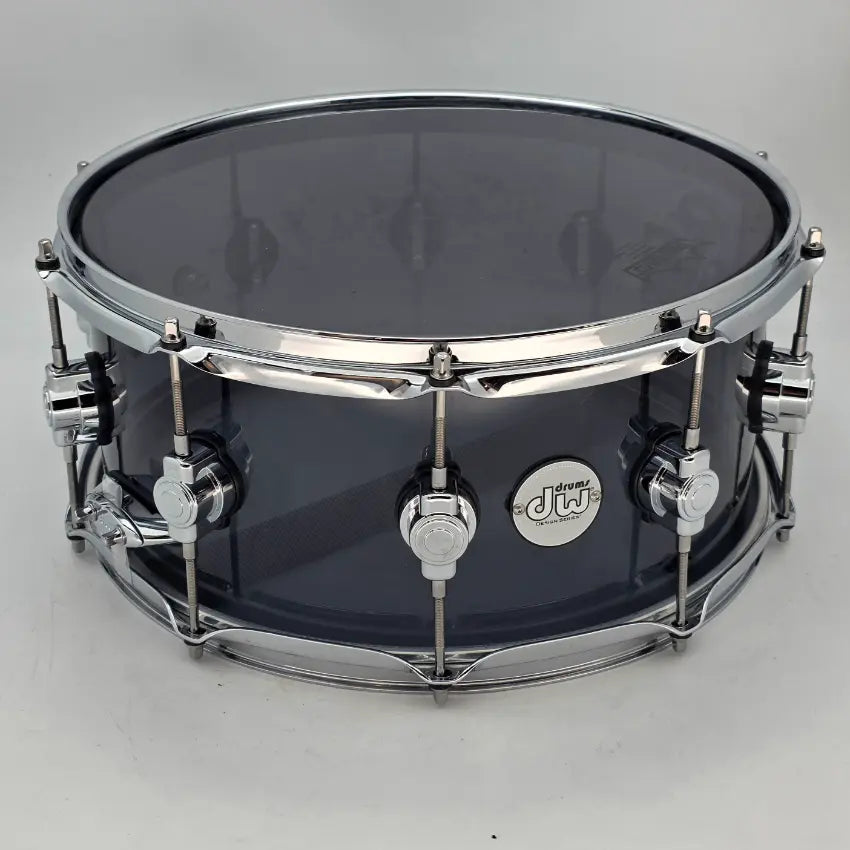 Used DW Design Acrylic Snare Drum 14x6.5 Smoke - Very Good - Drum Center Of Portsmouth