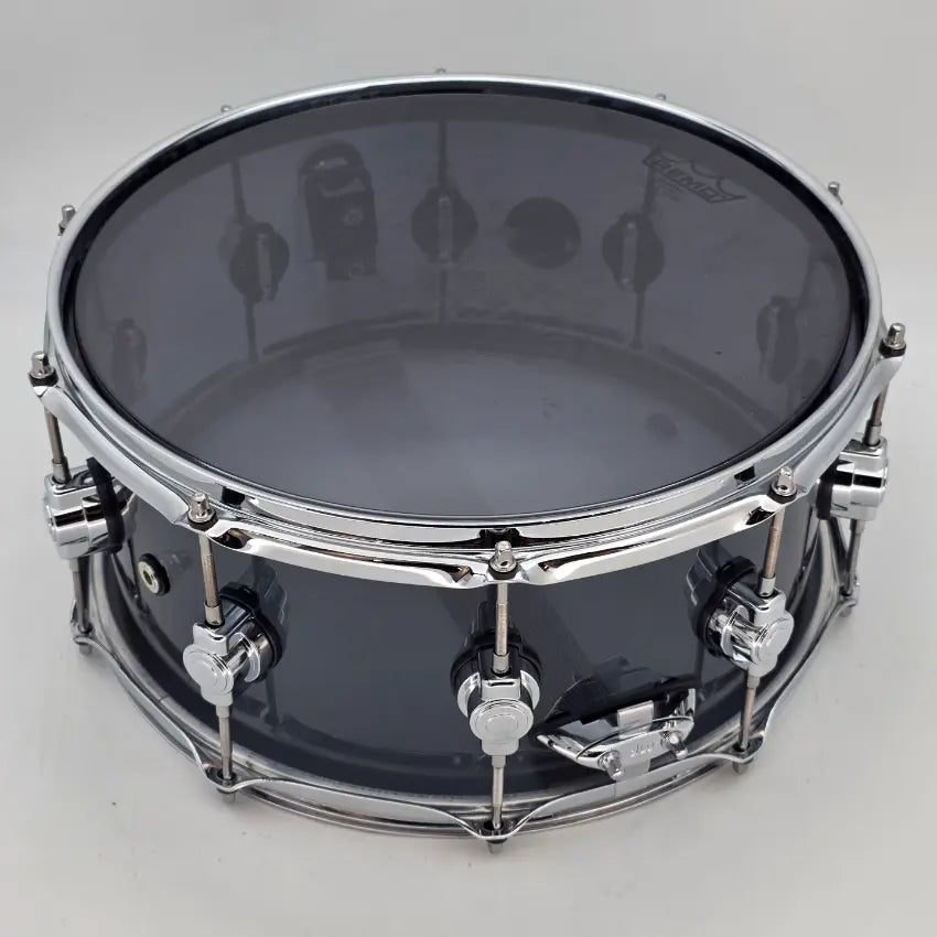 Used DW Design Acrylic Snare Drum 14x6.5 Smoke - Very Good - Drum Center Of Portsmouth