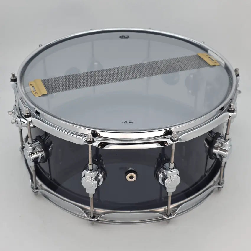 Used DW Design Acrylic Snare Drum 14x6.5 Smoke - Very Good - Drum Center Of Portsmouth