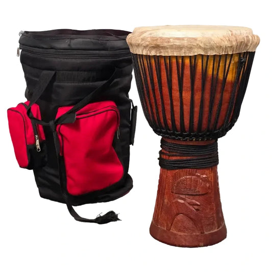 Used Hand Carved Djembe 14" w/Bag - Good - Drum Center Of Portsmouth