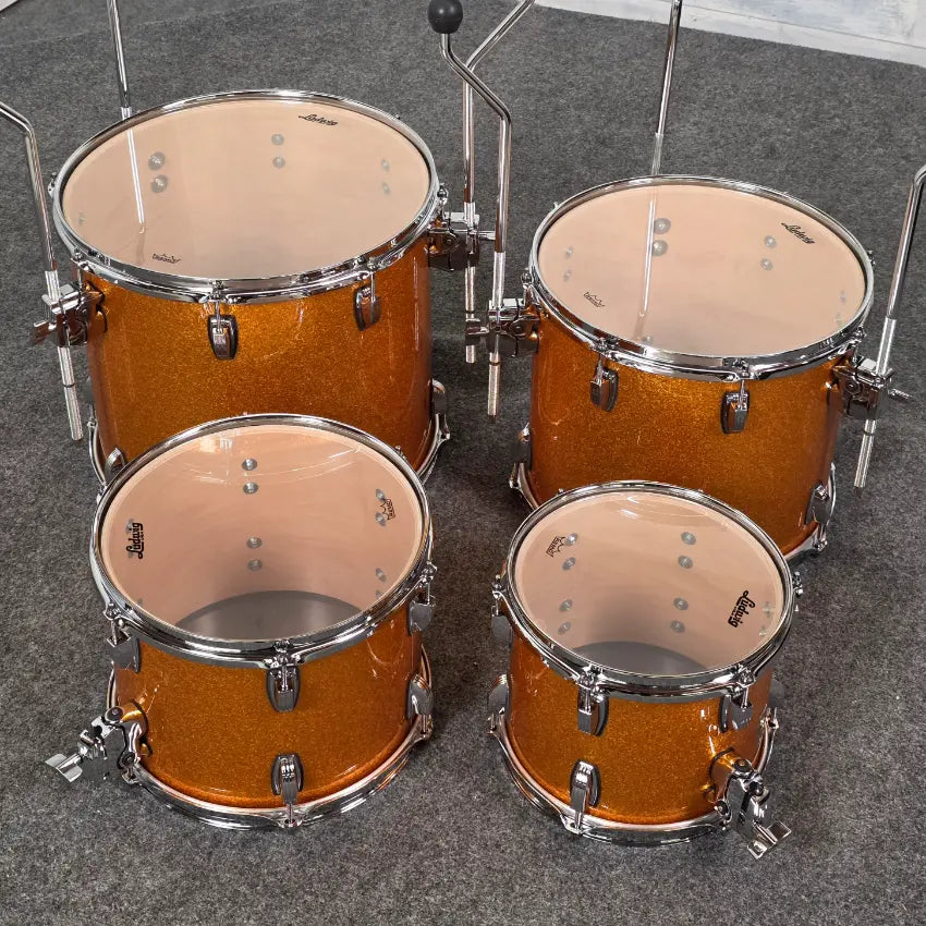 Used Ludwig Classic Maple 5pc Drum Set Gold Sparkle - Very Good - Drum Center Of Portsmouth