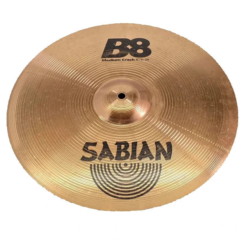 Used Sabian B8 Medium Crash Cymbal 16" - Good - Drum Center Of Portsmouth