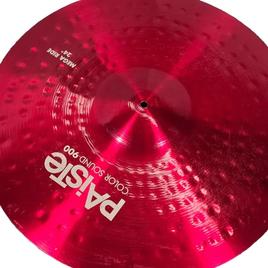 Used Paiste 900 Colorsound Red Mega Ride Cymbal 24 - Good - Drum Center Of Portsmouth