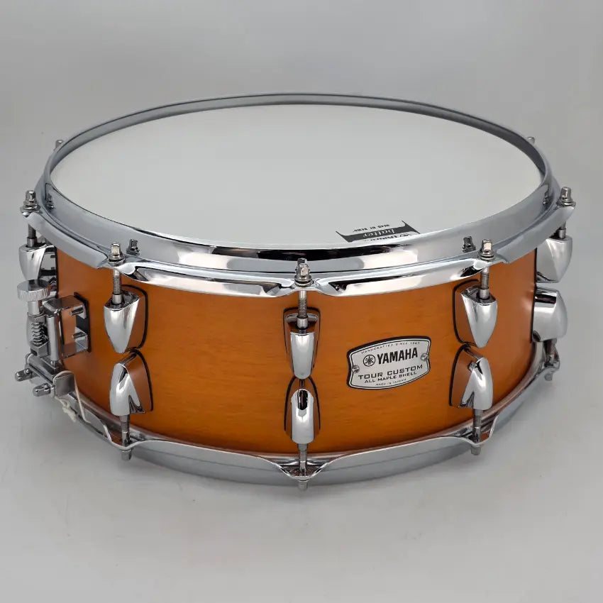Used Yamaha Tour Custom Maple Snare Drum 14x5.5 Caramel Satin - Good - Drum Center Of Portsmouth