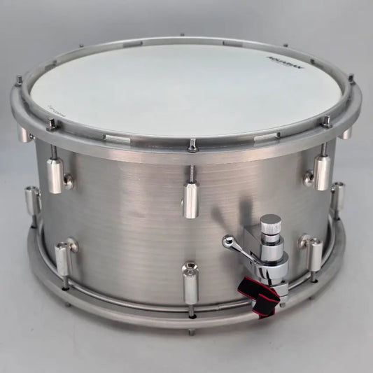 Used Brunson Percussion Silver Machina Aluminum Snare 14x8 - Good - Drum Center Of Portsmouth
