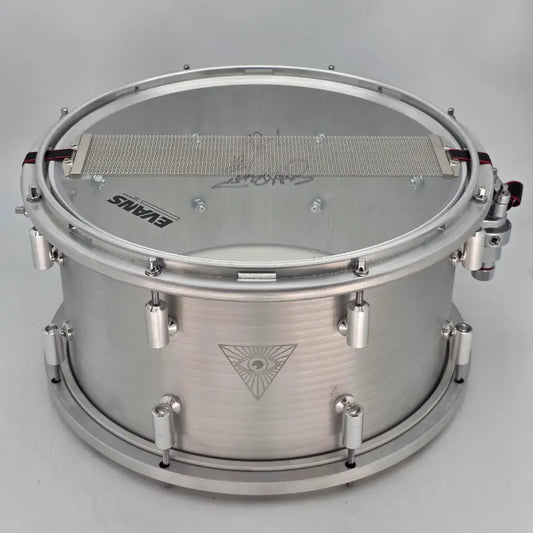 Used Brunson Percussion Silver Machina Aluminum Snare 14x8 - Good - Drum Center Of Portsmouth