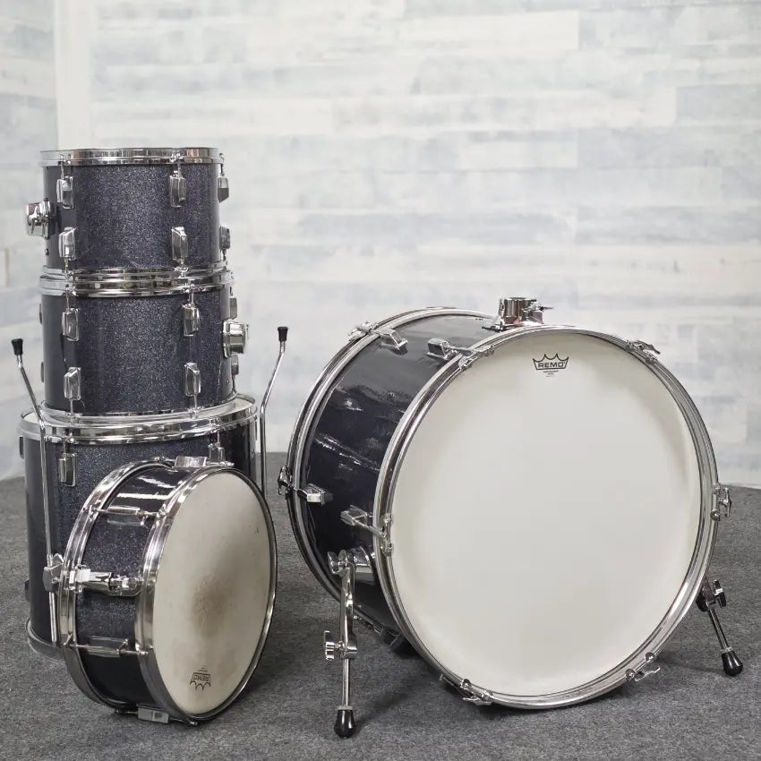 Used Misc MIJ 5pc Drum Set Grey Sparkle Wrap - Good - Drum Center Of Portsmouth