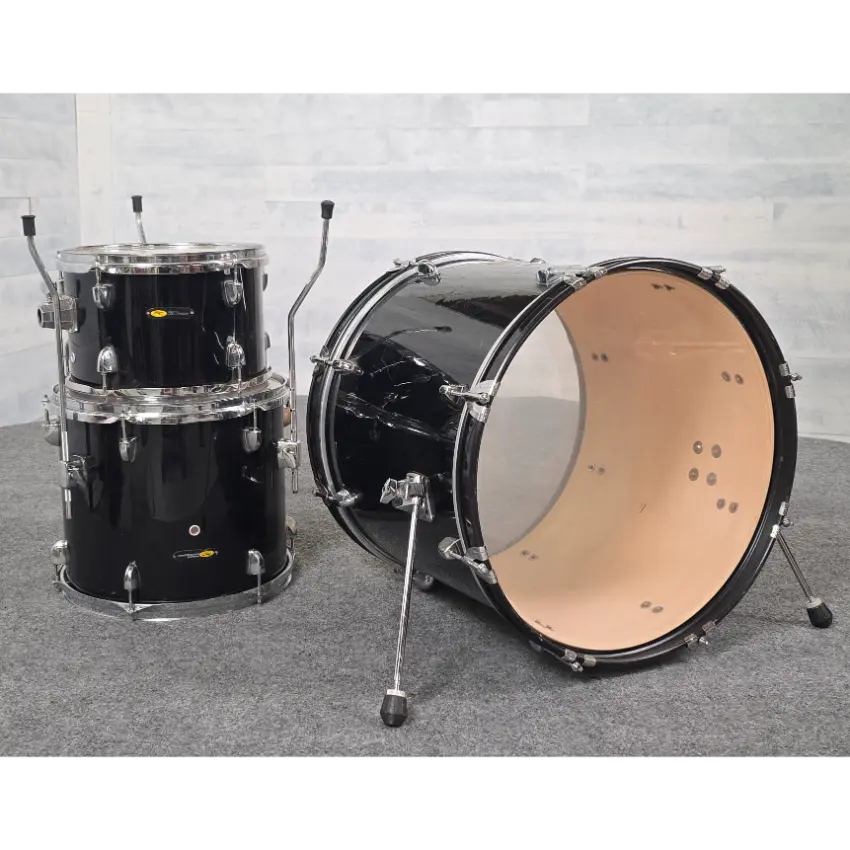 Used Sound Percussion 3pc Drum Set Black Wrap - Fair - Drum Center Of Portsmouth