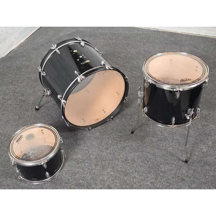 Used Sound Percussion 3pc Drum Set Black Wrap - Fair - Drum Center Of Portsmouth