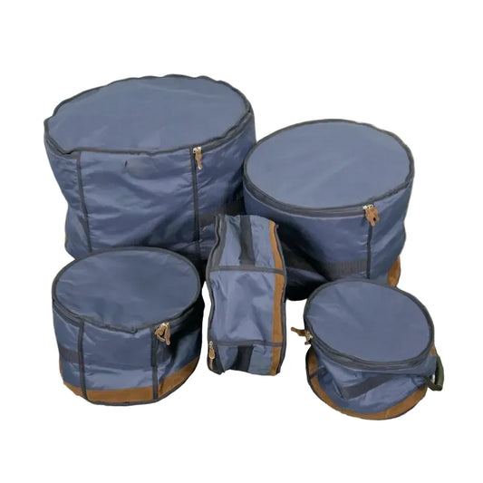 Used Tama Powerpad Designer Collection 5pc Drum Bag Set Navy Blue - Good - Drum Center Of Portsmouth