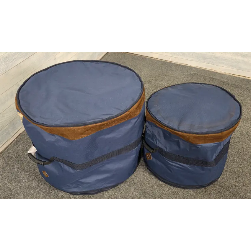 Used Tama Powerpad Designer Collection 5pc Drum Bag Set Navy Blue - Good - Drum Center Of Portsmouth