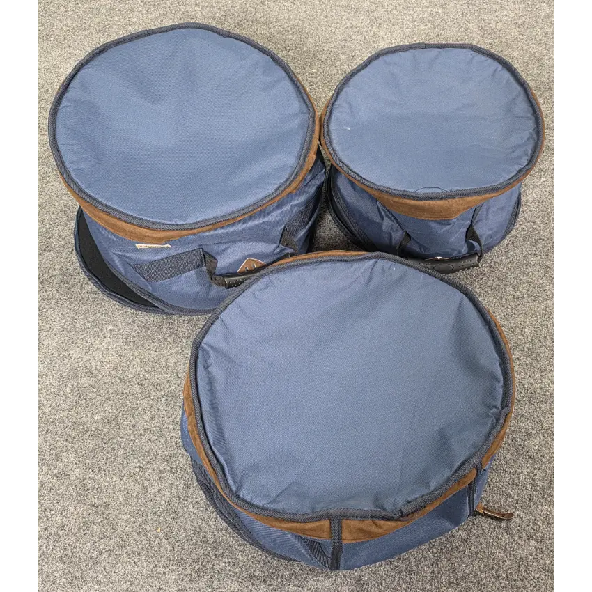 Used Tama Powerpad Designer Collection 5pc Drum Bag Set Navy Blue - Good - Drum Center Of Portsmouth