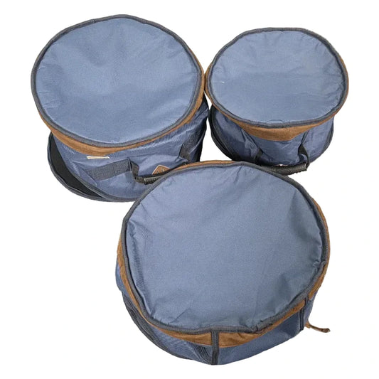 Used Tama Powerpad Designer Collection 5pc Drum Bag Set Navy Blue - Good - Drum Center Of Portsmouth