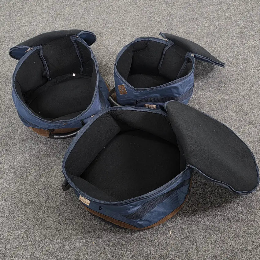 Used Tama Powerpad Designer Collection 5pc Drum Bag Set Navy Blue - Good - Drum Center Of Portsmouth