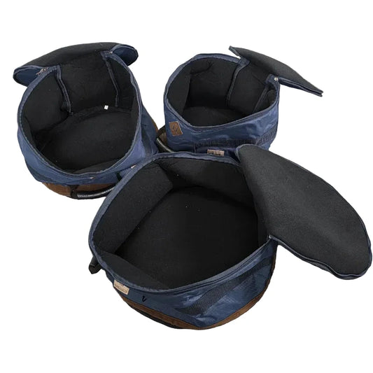 Used Tama Powerpad Designer Collection 5pc Drum Bag Set Navy Blue - Good - Drum Center Of Portsmouth