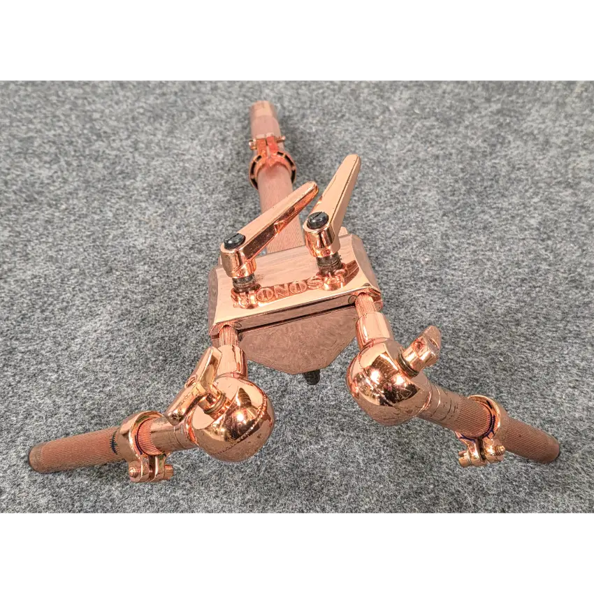 Used Vintage Sonor Copper Plated Double Tom Holder - Good - Drum Center Of Portsmouth