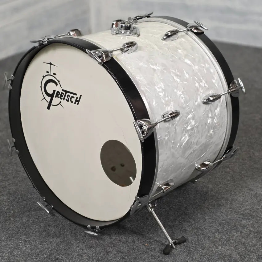 Used Vintage Gretsch Drum Set 69/70 4pc Drum Set White Marine Pearl - Very Good - Drum Center Of Portsmouth