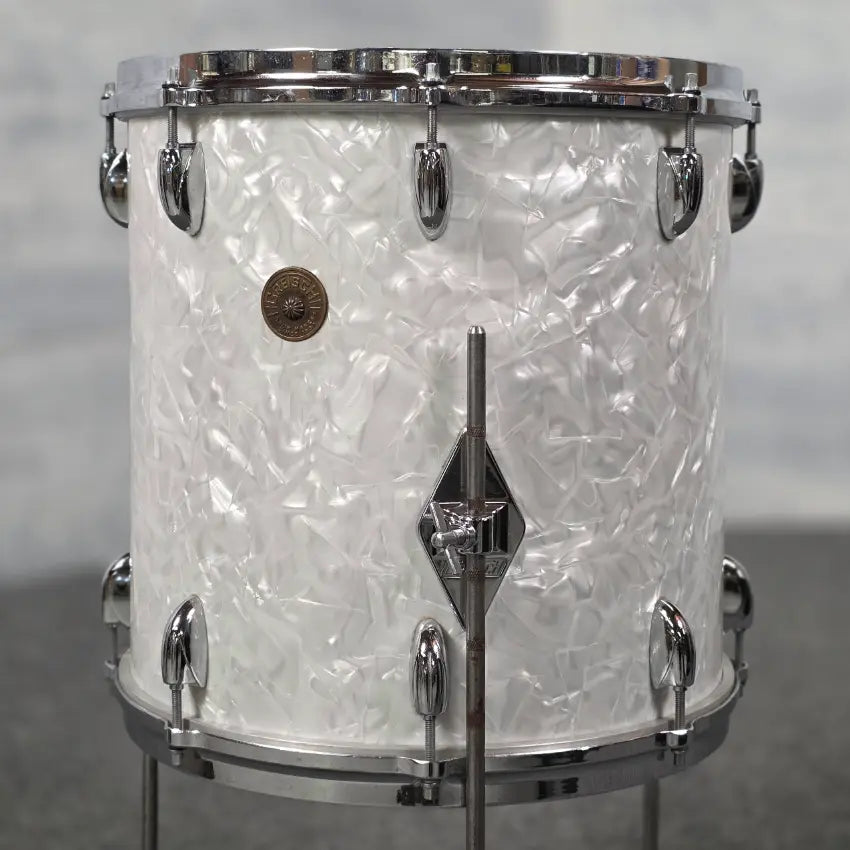 Used Vintage Gretsch Drum Set 69/70 4pc Drum Set White Marine Pearl - Very Good - Drum Center Of Portsmouth