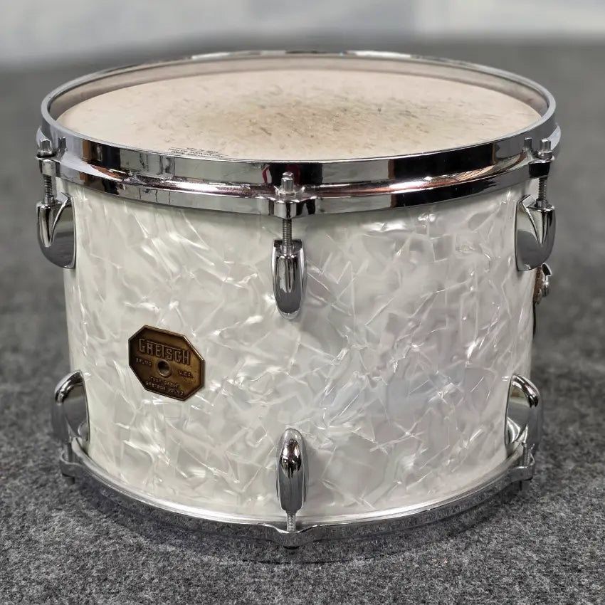 Used Vintage Gretsch Drum Set 69/70 4pc Drum Set White Marine Pearl - Very Good - Drum Center Of Portsmouth