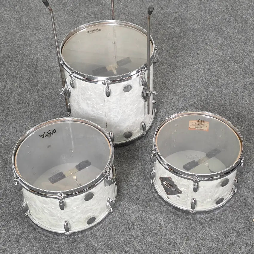 Used Vintage Gretsch Drum Set 69/70 4pc Drum Set White Marine Pearl - Very Good - Drum Center Of Portsmouth
