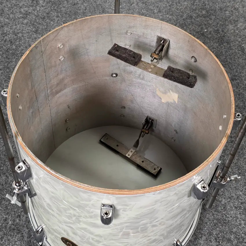 Used Vintage Gretsch Drum Set 69/70 4pc Drum Set White Marine Pearl - Very Good - Drum Center Of Portsmouth