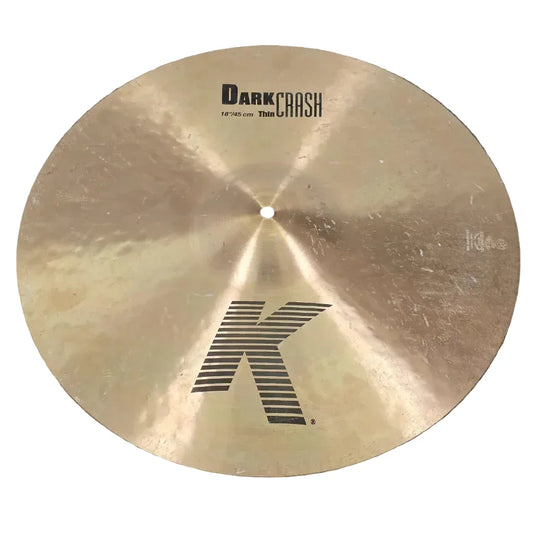 Used Zildjian K Dark Thin Crash Cymbal 18" - Good - Drum Center Of Portsmouth
