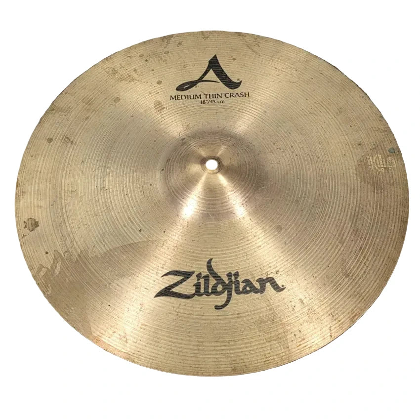 Used Zildjian A Medium Thin Crash Cymbal 18" - Fair - Drum Center Of Portsmouth