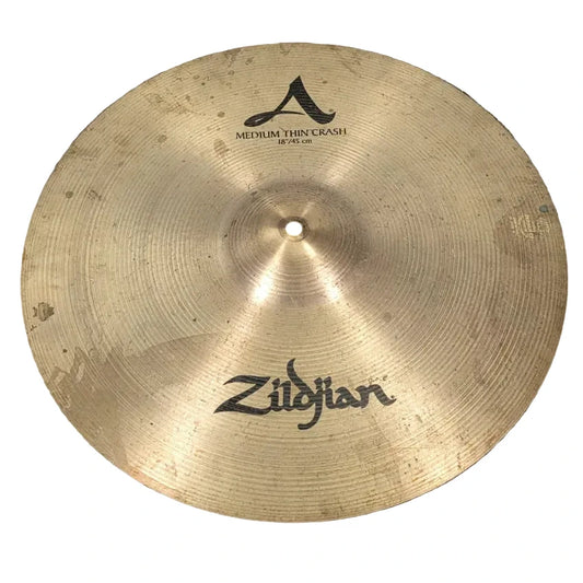 Used Zildjian A Medium Thin Crash Cymbal 18" - Fair - Drum Center Of Portsmouth