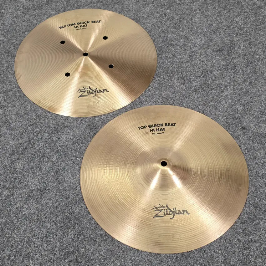 Used Zildjian A Quick Beat Hi Hat Cymbals 14" - Very Good - Drum Center Of Portsmouth