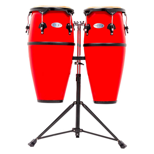 Toca 2300FRD Synergy Series Fiberglass Conga Set with Stand - Red - Drum Center Of Portsmouth