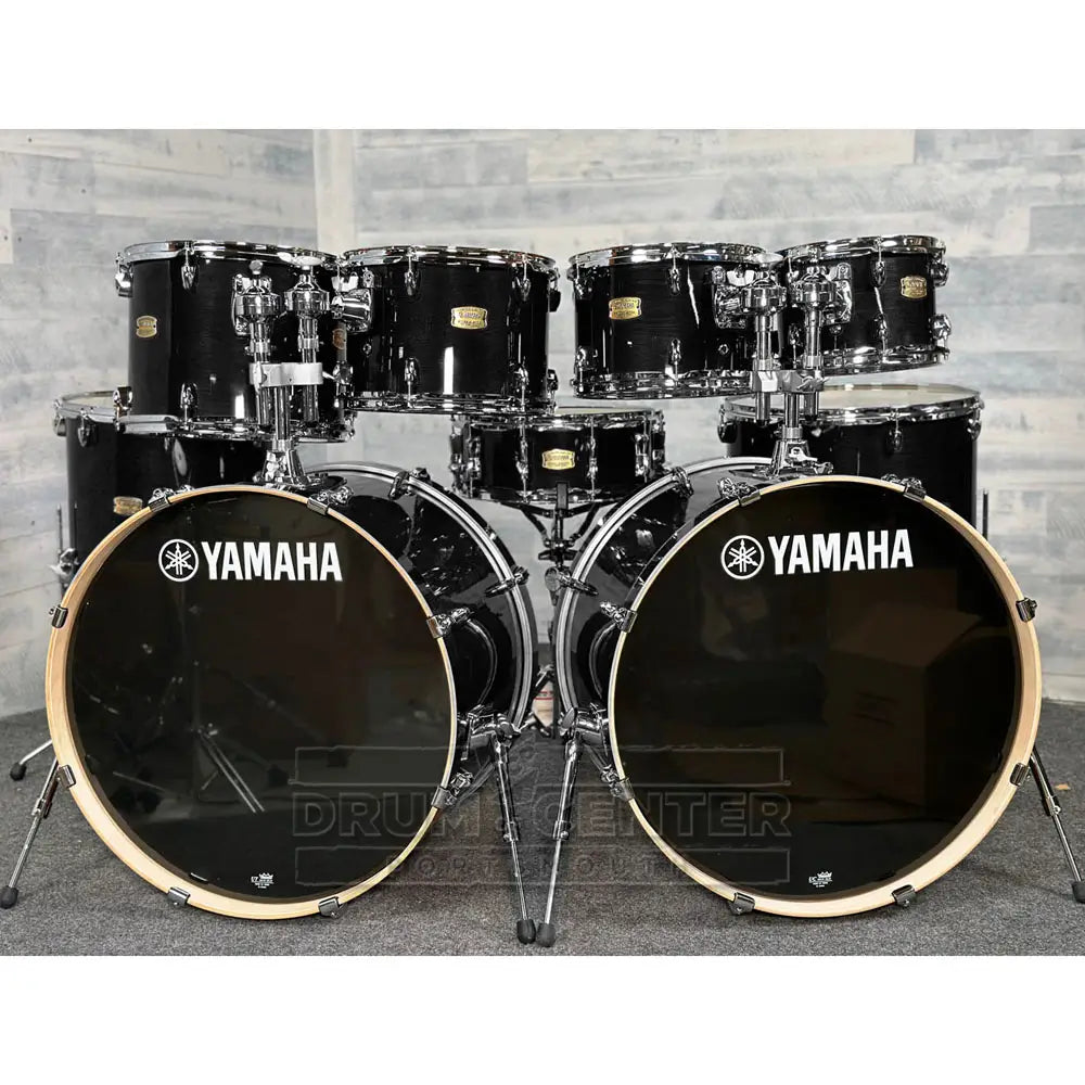 Yamaha Stage Custom Birch 9pc Drum Set (22" Double Bass) Raven Black - Drum Center Of Portsmouth