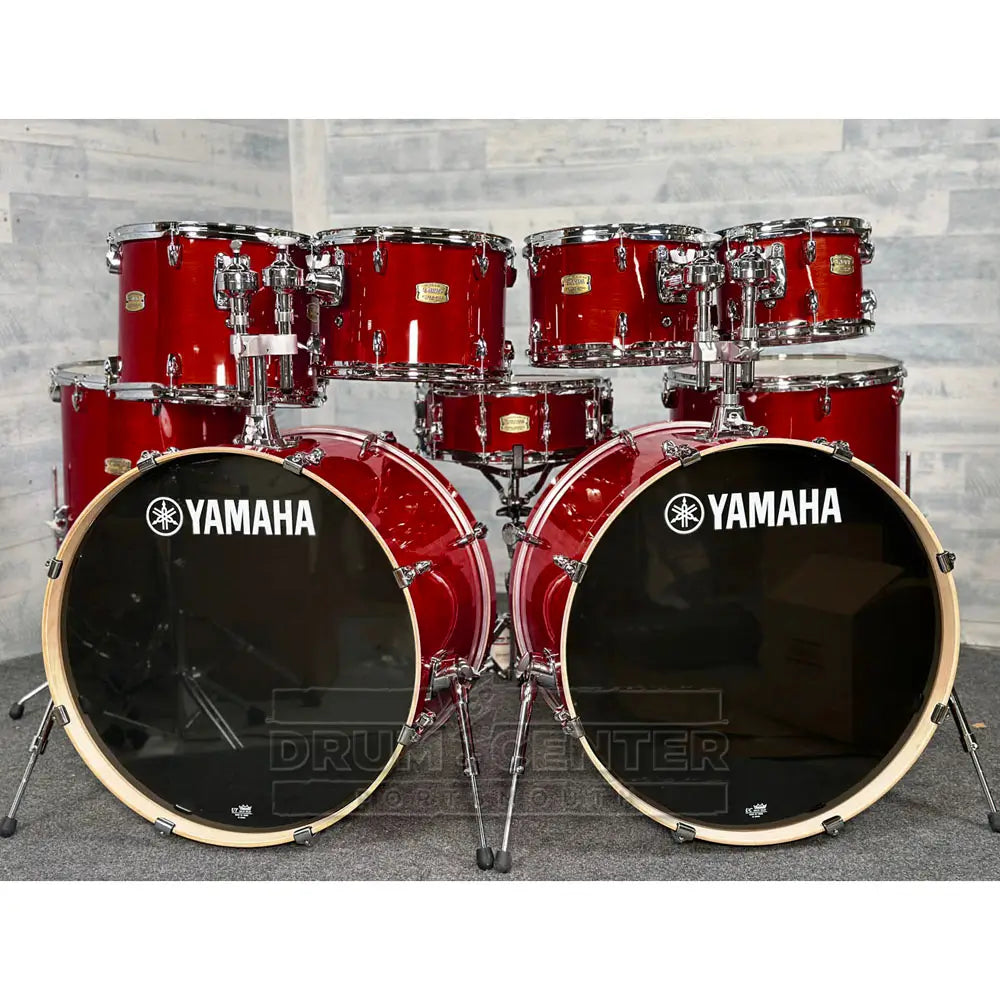 Yamaha Stage Custom Birch 9pc Drum Set (24" Double Bass) Cranberry Red - Drum Center Of Portsmouth