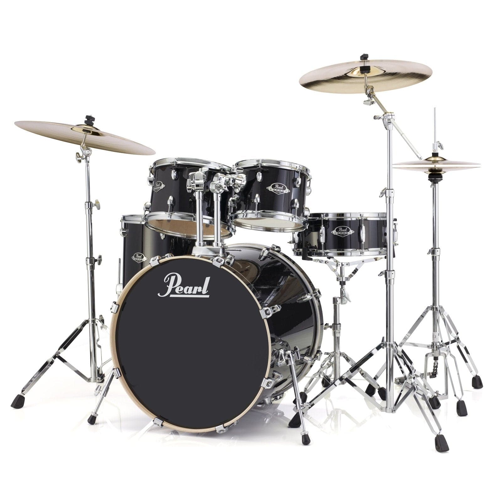 Pearl Export Lacquer Series 5 Piece Drum Set w/ Hardware - Black Smoke