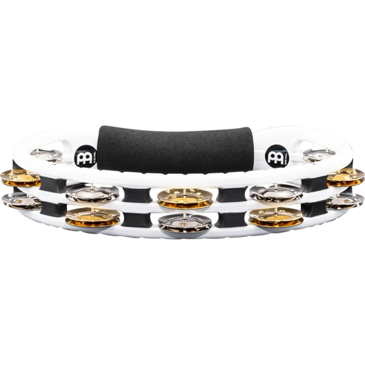Meinl ABS Hand Held Tambourine Recording Combo Dual-Alloy Jingles White - Drum Center Of Portsmouth