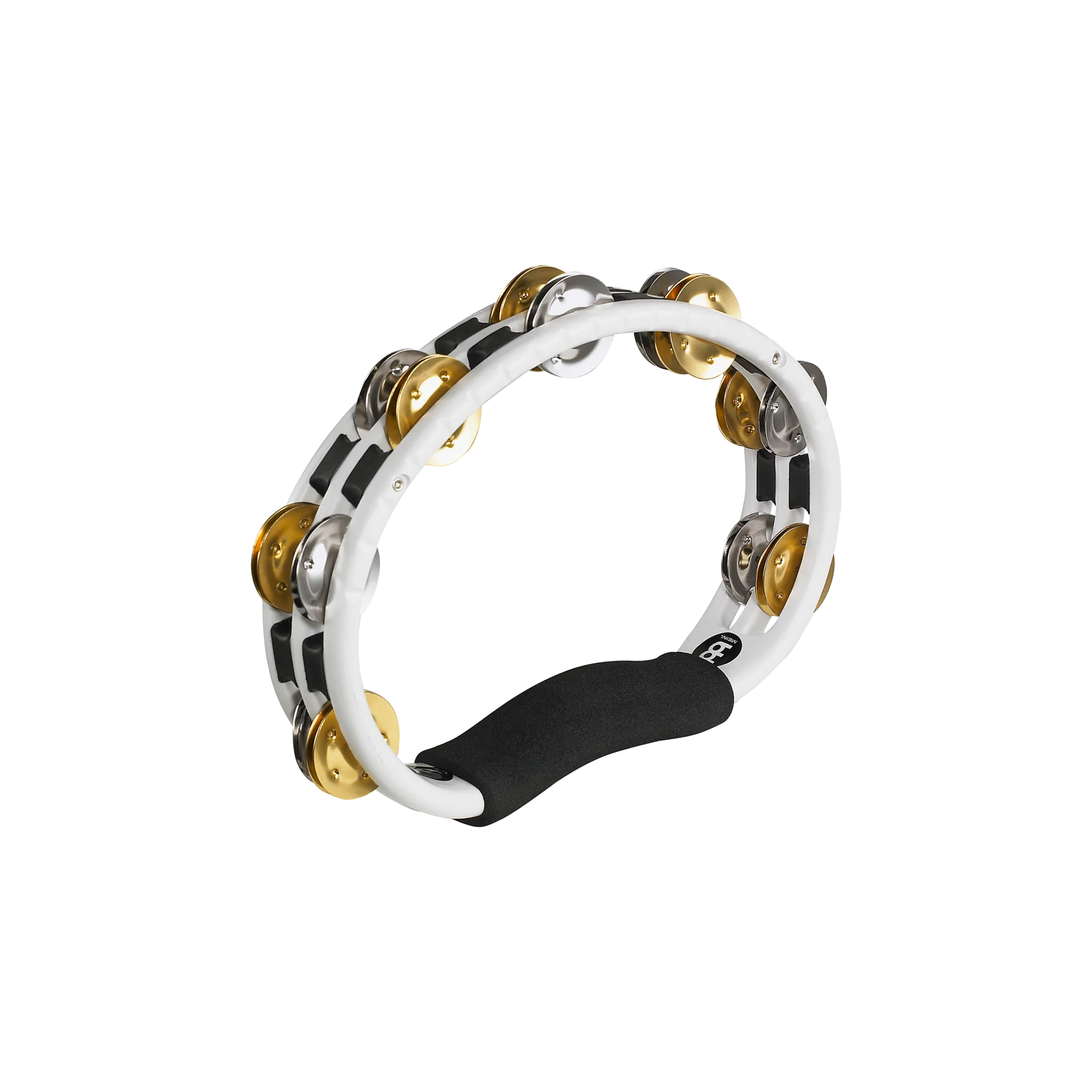 Meinl ABS Hand Held Tambourine Recording Combo Dual-Alloy Jingles White - Drum Center Of Portsmouth