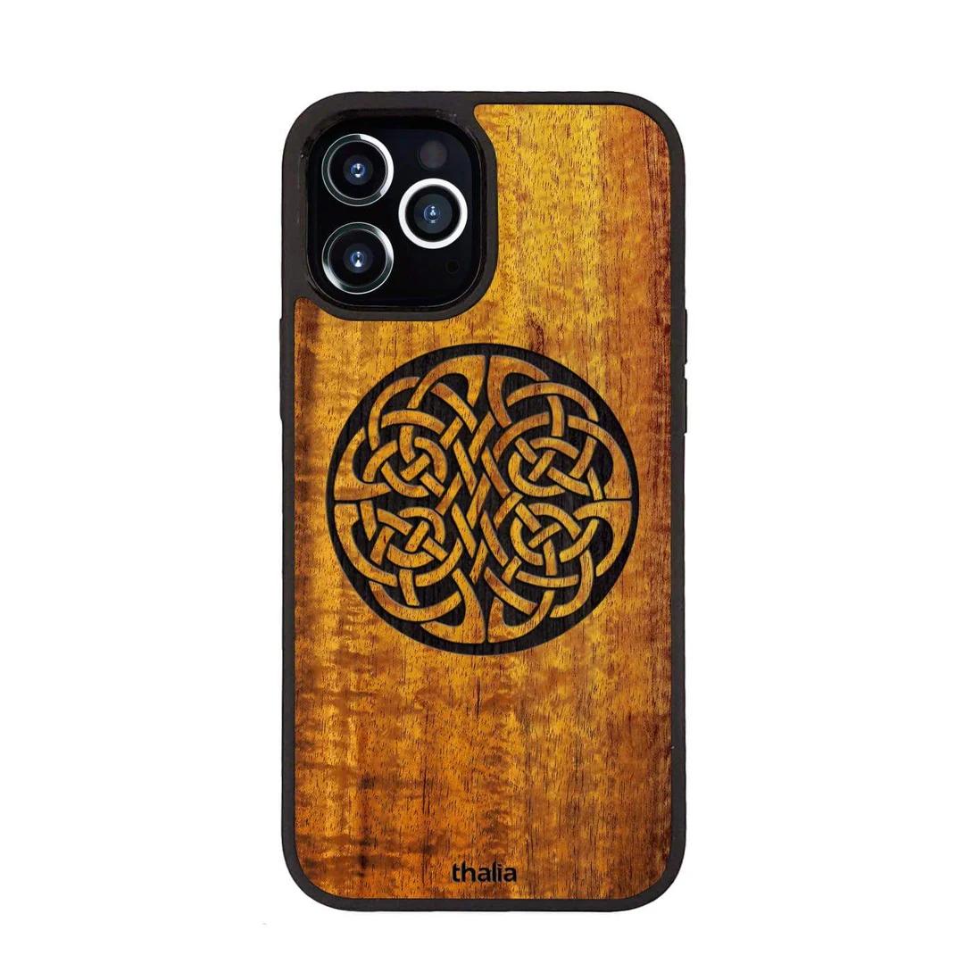 Thalia Hawaiian Koa Wood Case for iPhone 15 Plus | Celtic Knot