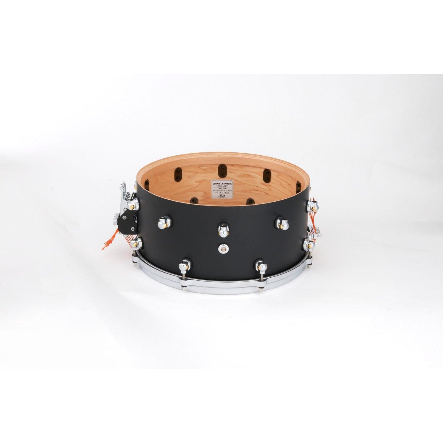 Pearl Dennis Chambers Maple Snare Drum 14x6.5 Matte Black - Drum Center Of Portsmouth
