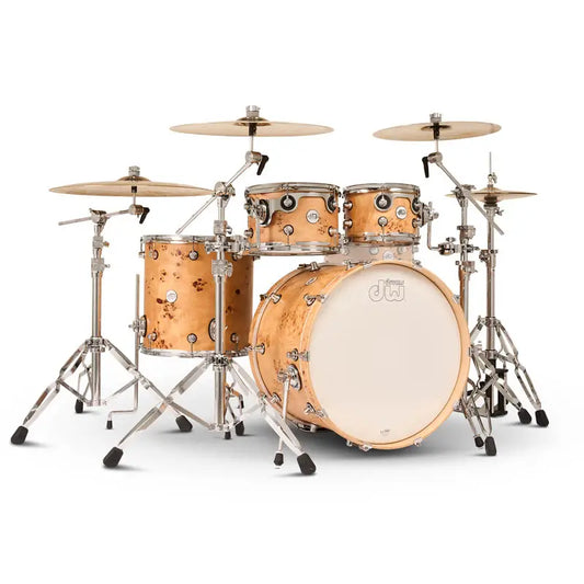 EMBARGOED - ACTIVATE OCT 13 - DW Design Limited Edition 4pc Drum Set Natural Mappa Burl - Drum Center Of Portsmouth