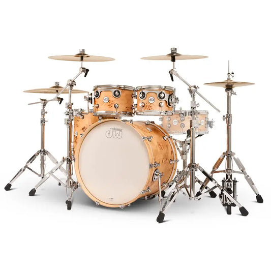 EMBARGOED - ACTIVATE OCT 13 - DW Design Limited Edition 4pc Drum Set Natural Mappa Burl - Drum Center Of Portsmouth