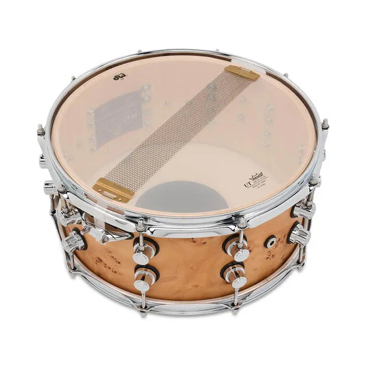 EMBARGOED - ACTIVATE OCT 13 - DW Design Limited Edition Snare Drum 14x6.5 Natural Mappa Burl - Drum Center Of Portsmouth