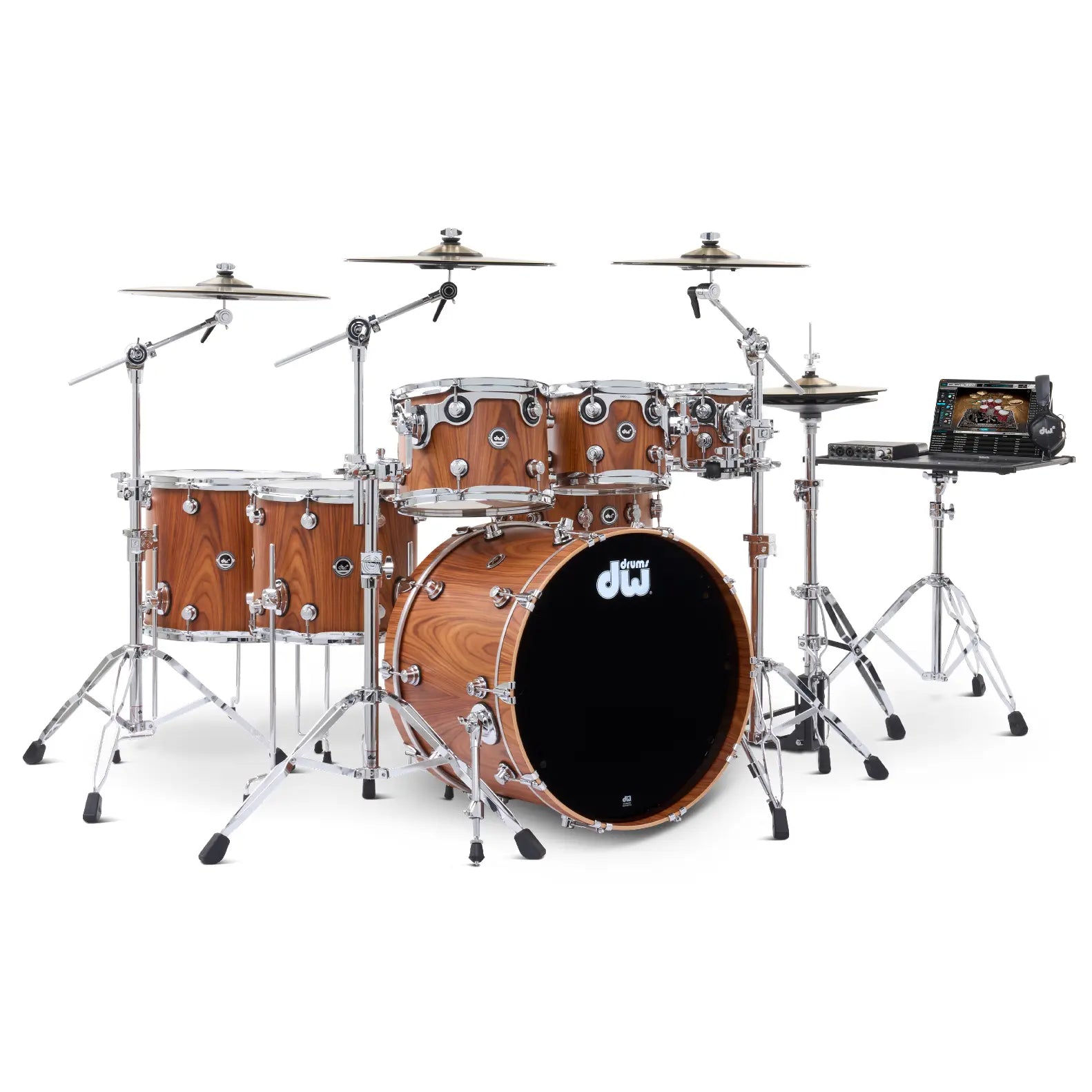 DW DWe 7pc Complete Electronic/Acoustic Drum Set Santos Rosewood - Drum Center Of Portsmouth